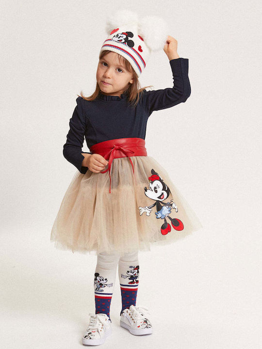 Girls Dress Long Sleeve Tulle Set with Accessories Blue