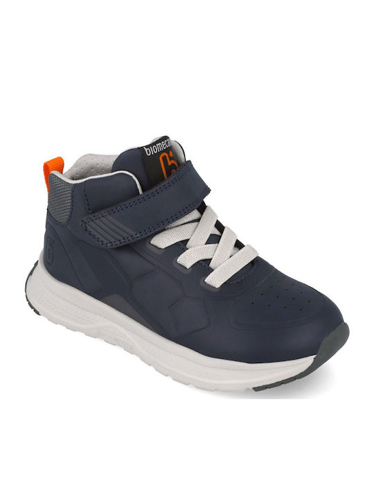 Anatomic Leather Kids Ankle Boots with Hoop & Loop Closure Blue