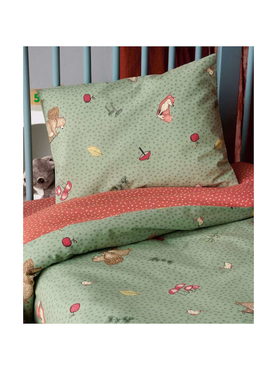 Kentia Set Copertă de Pătuț cu Față de Pernă Picky Verde 100x140cm. Kentia Set Copertă de Pătuț cu Față de Pernă Picky Verde 100x140cm.