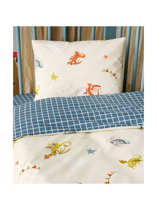 Kentia Set Copertă de Pătuț cu Față de Pernă Poldo Multicoloră 100x140cm. Kentia Set Copertă de Pătuț cu Față de Pernă Poldo Multicoloră 100x140cm.