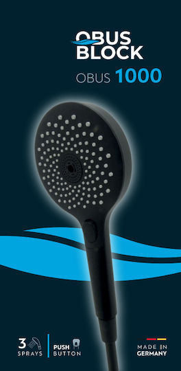 Τηλέφωνα Ντουζ Obus 1000 Μαύρο Ματ Black Mat