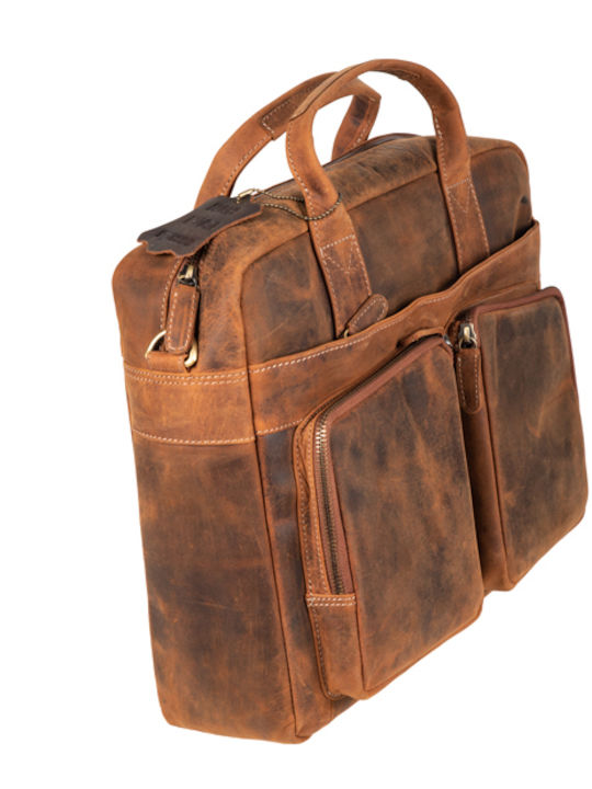 Leather Men's Briefcase Tabac Brown