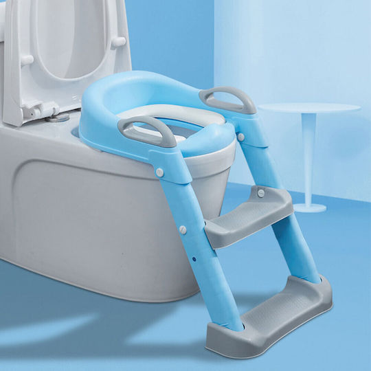Loomy Figga Kleinkinder-Toilettensitz Blau Mit Stufe Mit Griffen & Mit abnehmbarem Kissen
