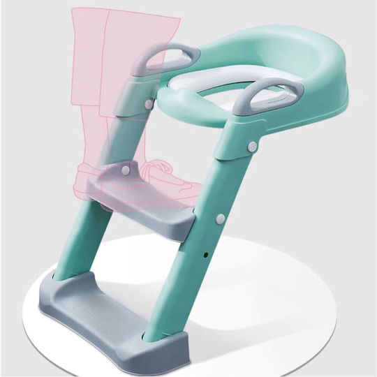 Loomy Figga Kleinkinder-Toilettensitz Blau Mit Stufe Mit Griffen & Mit abnehmbarem Kissen