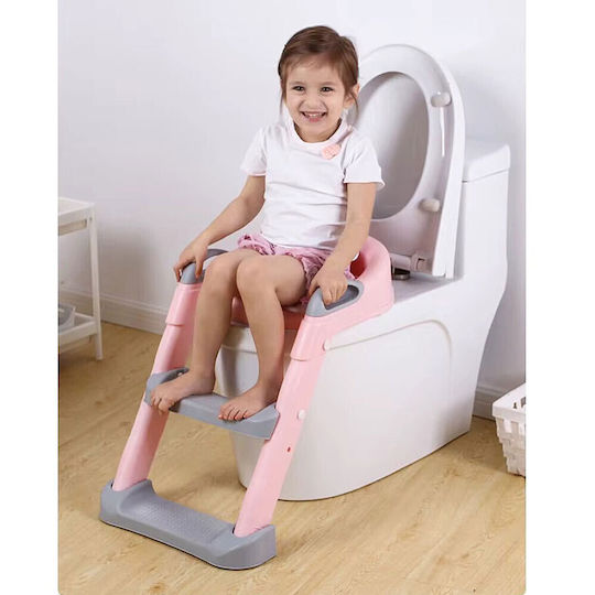 Loomy Zola Kleinkinder-Toilettensitz Grau Mit Stufe mit Griffen & Mit abnehmbarem Kissen