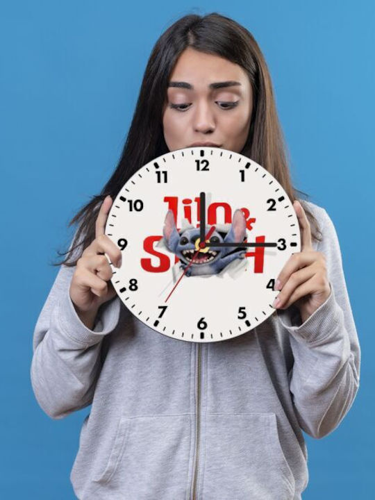 Koupakoupa Kinder Wanduhr Stitch Movie Hölzernes 20εκ.