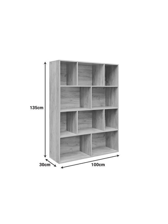 Bookcase Evergin Oak Shade 100x30x135cm