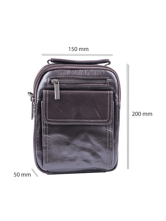 Piele Geantă pentru bărbați De umăr / tip crossbody Maro