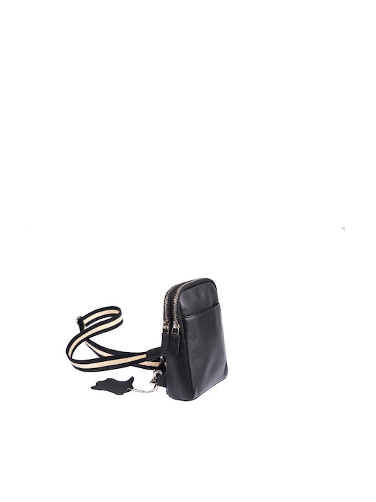 Leder Damentasche Schultertasche Schwarz