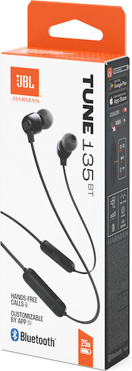 JBL Tune 135BT In-ear Bluetooth Handsfree Earphones with Sweat Resistance Black