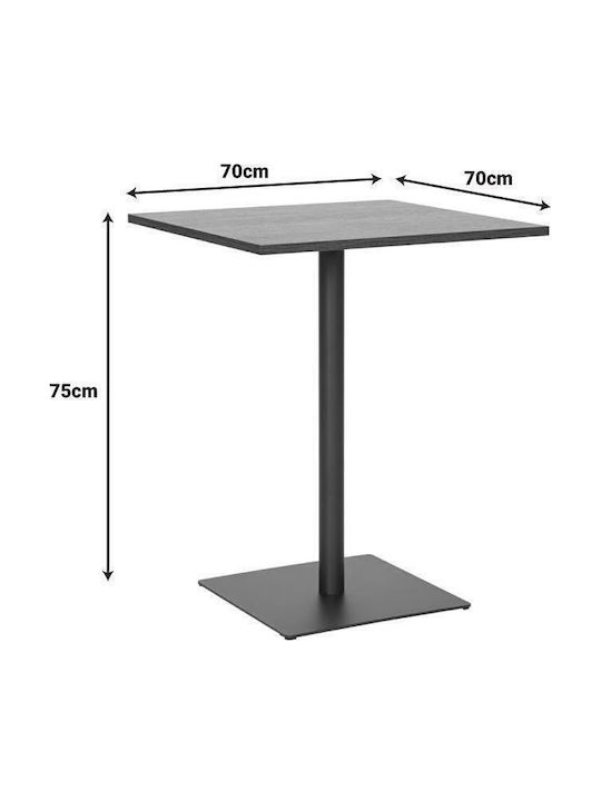 Nerobian Pătrat Masă Sala de mese Lemnoasă Walnut Shade 70x70x75buc