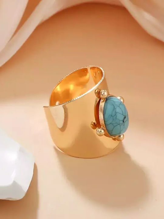 Damen Ring mit Steinen Vergoldet