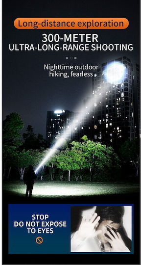 Superfire Lanternă LED IP44 cu Luminozitate Maximă 5000lm Negru