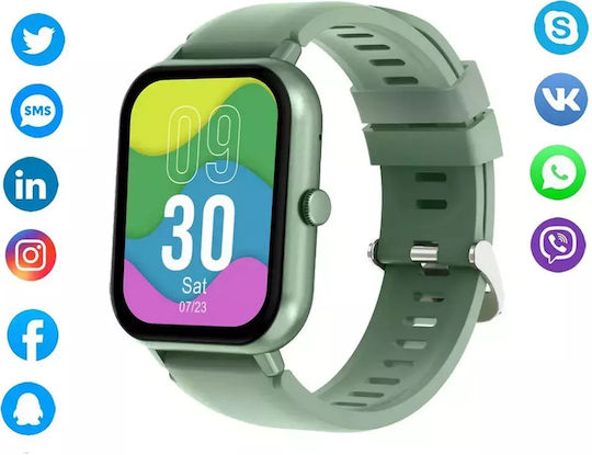 Verk Group 06338 45mm Smartwatch με Παλμογράφο (Πράσινο)