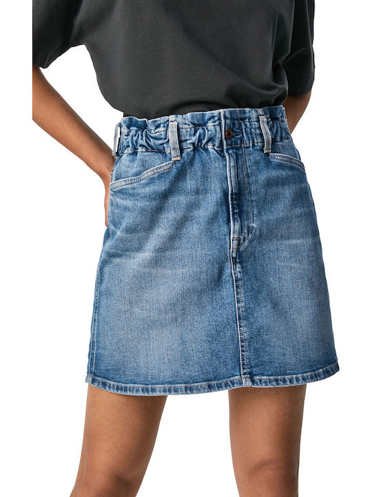 Maisie Denim High-waisted Mini Skirt Blue