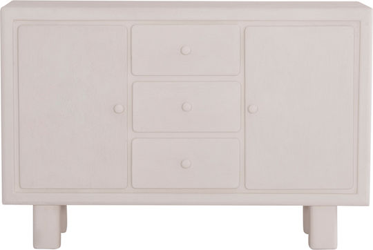 Μπουφές Ξύλινος με Συρτάρια Υπολευκό 120x38x80cm