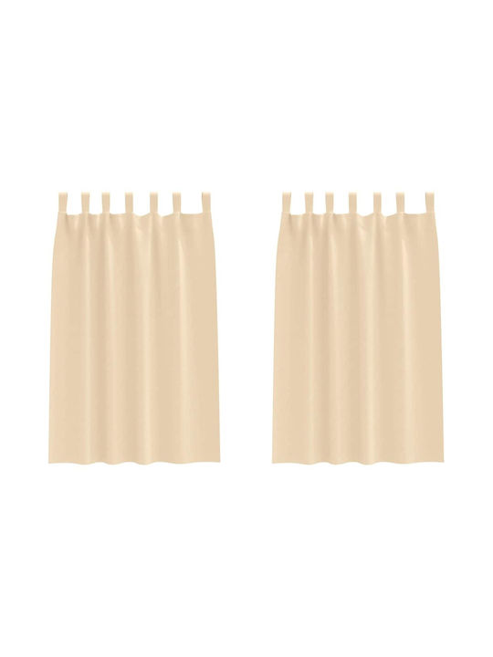 vidaXL Set Curtains Blackout Window with Tab Top Beige 140x175cm