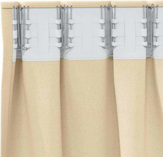 vidaXL Set of Beige Blackout Window Curtains with Pencil Pleat 140x175cm