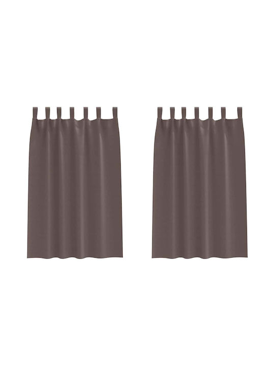 vidaXL Set Curtains Blackout Window with Tab Top Brown 140x175cm