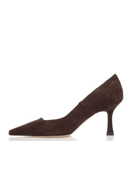 Leather Brown Medium Heels