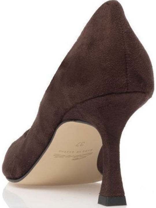 Leather Brown Medium Heels