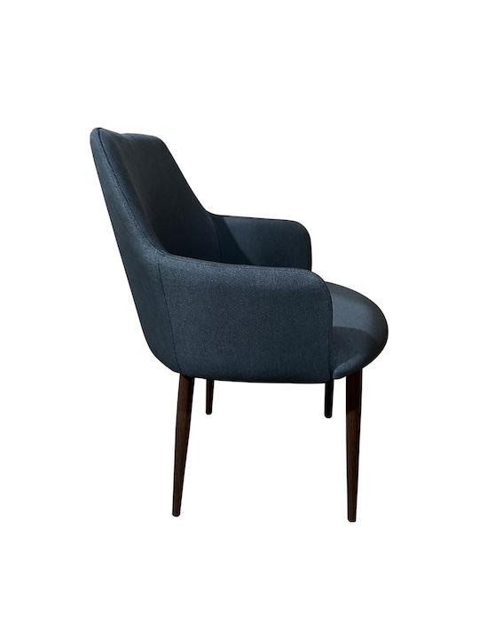 Luzia Dining Room Fabric Chair Grey/walnut 57x60x78cm