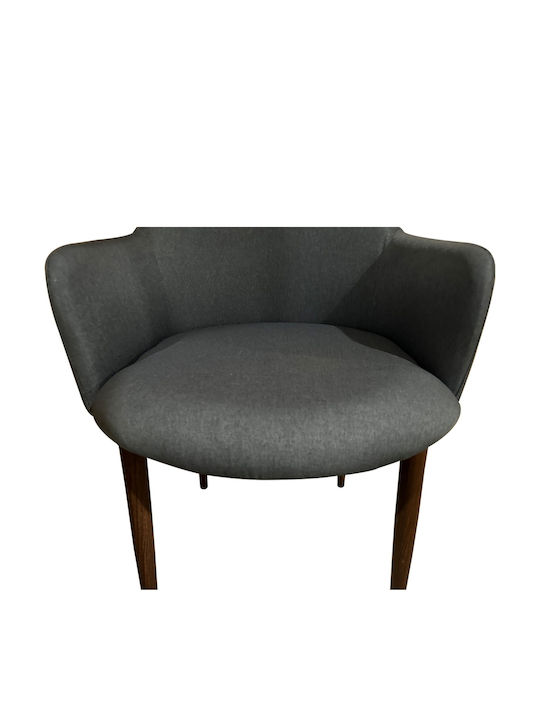 Luzia Dining Room Fabric Chair Grey/walnut 57x60x78cm