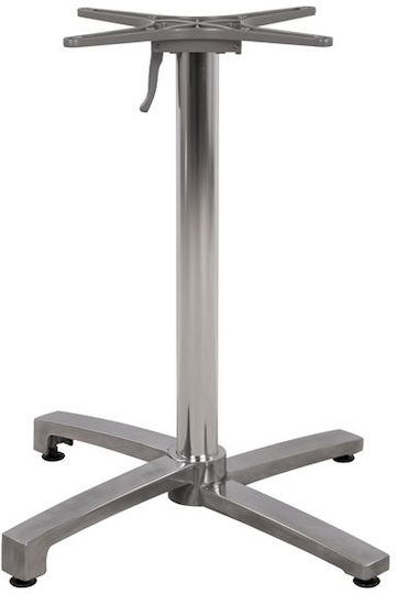 HomeMarkt Folding Table Stand made of Aluminum with Regulator Chrome 69x69x73cm