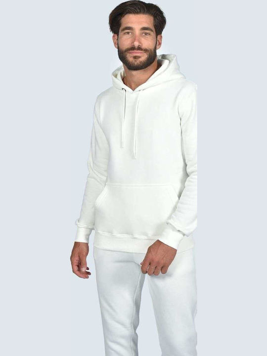 Φούτερ με Κουκούλα White