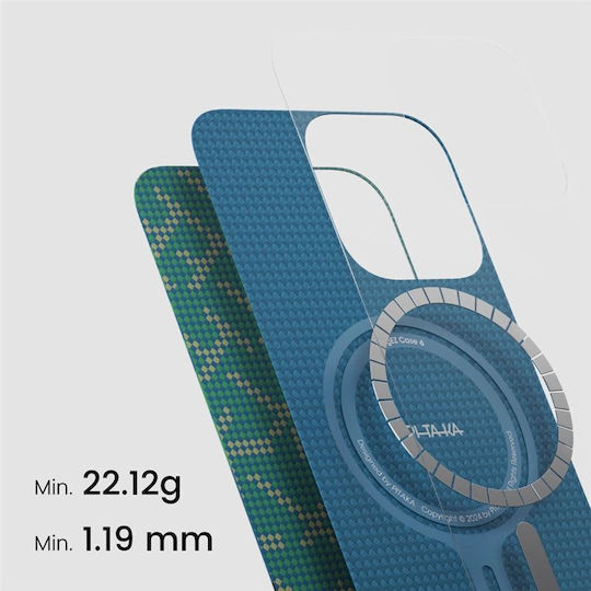 Pitaka Tactile Woven Back Cover Aramid Fiber 1.19mm Green (iPhone 16 Pro)