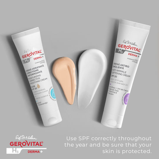 Gerovital H3 Derma+ Слънцезащитен Крем За Лице SPF30 Оцветен В Телесен Цвят 30мл