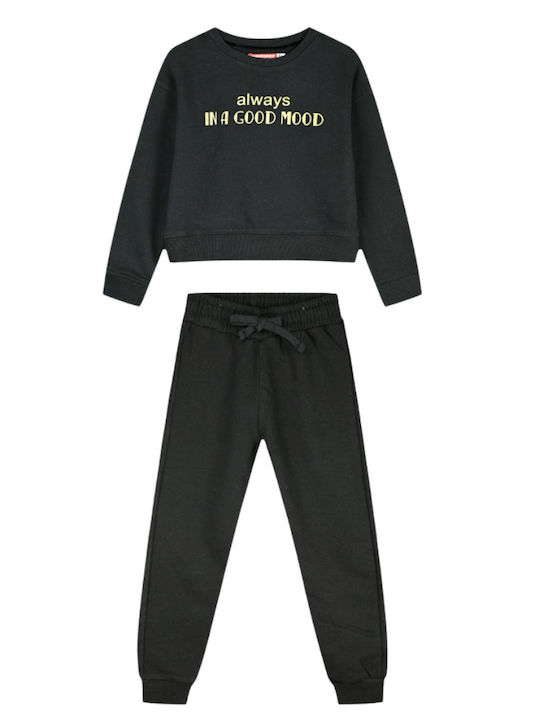 Kids Sweatpants Set Black 2pcs