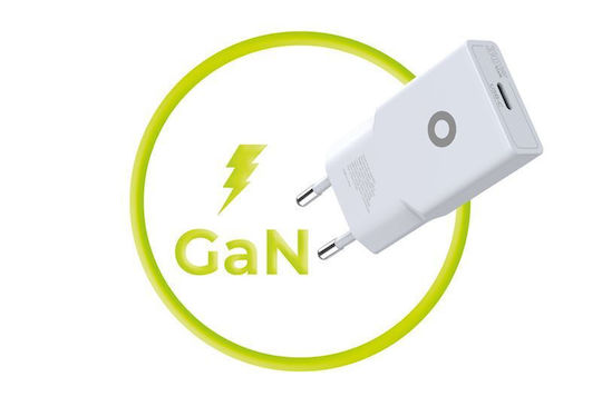 Mobile Origin Φορτιστής Χωρίς Καλώδιο GaN με Θύρα USB-C 30W Power Delivery Λευκός (MO17)