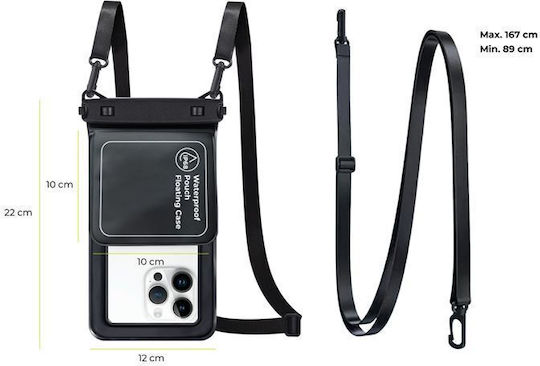 Mobile Origin Waterproof Floating Case Small Pouch 6 8" Black White Dbxl-blk-wht02