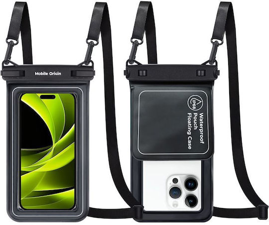 Mobile Origin Waterproof Floating Case Small Pouch 6 8" Black White Dbxl-blk-wht02