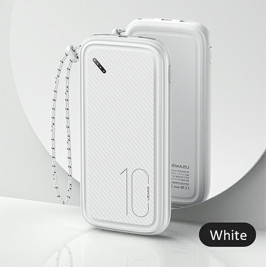 Usams PB56 Powerbank 10000 mAh 22,5 W mit 2 USB-A-Ausgangsanschlüssen Weiß