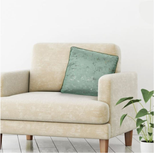 H&T Zierkissen Minze Gold Silber 45x45cm