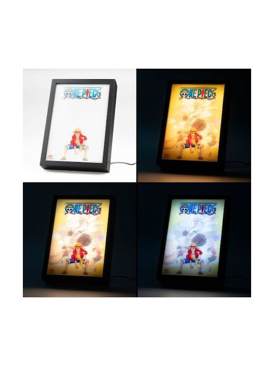 Еднократен Рамка One Piece Luffy Печат С LED Осветление 28x20x5см