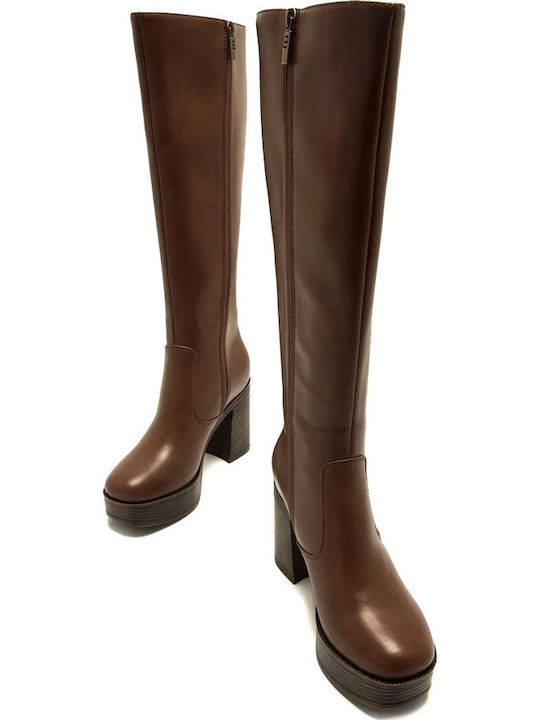50522 Damenstiefel mit hohem Absatz Braun