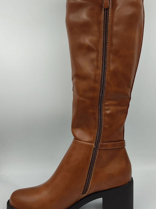 Women's Boots with Rubber Brown