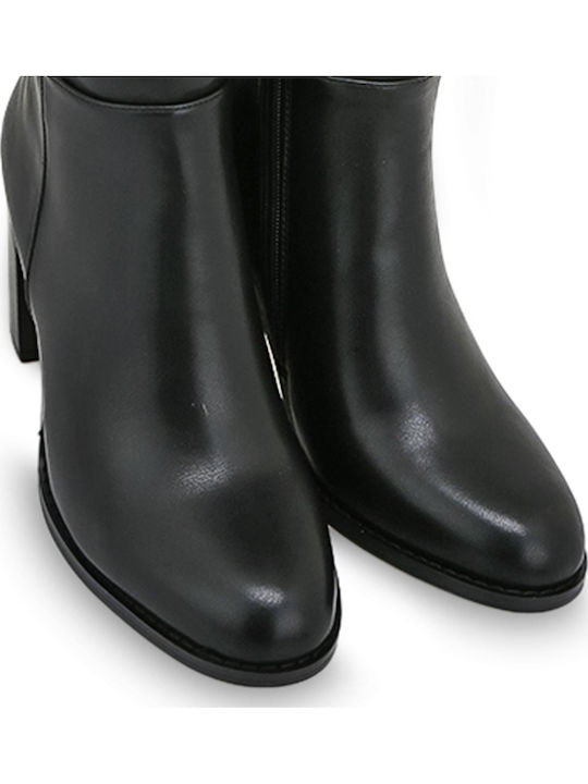 Synthetic Leather High Heel Women's Boots Black