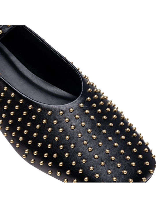 Leather Ballerinas Black