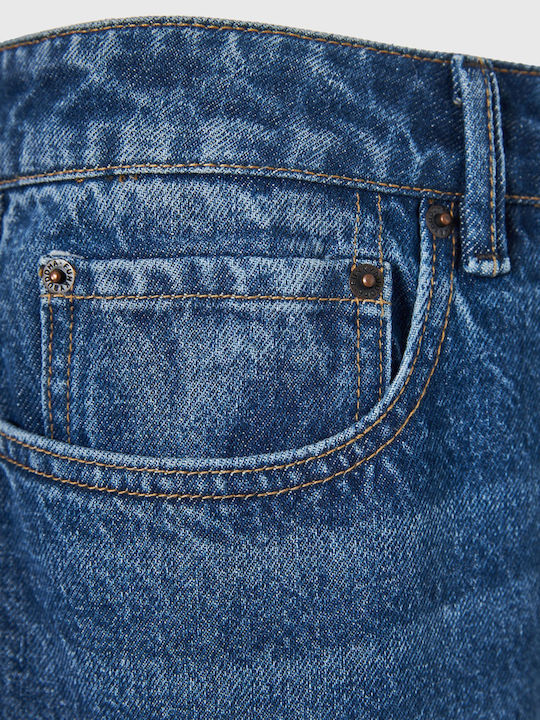 Men's Jeans Pants with Loose Tapered Fit Washed Effects