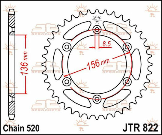 JT Sprockets Rear Sprocket for Husqvarna WR 125 / WR for Yamaha WR 250