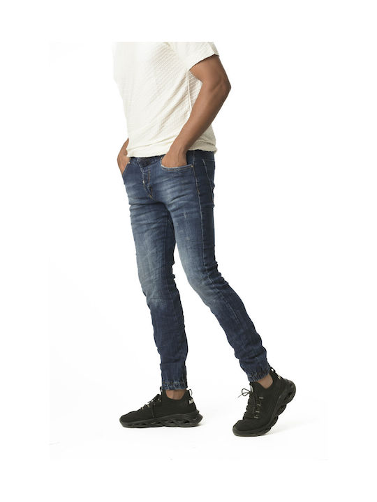 Ανδρικό Παντελόνι Τζιν Cargo Middle Blue