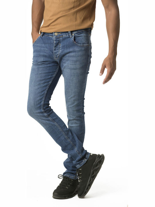 Men's Jeans Pants Elastic with Slim Application Middle Blue