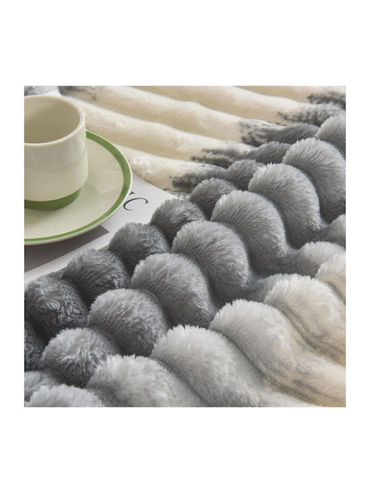 SpitiBazaar Blanket Velvet Single 160x240cm Light Grey - White