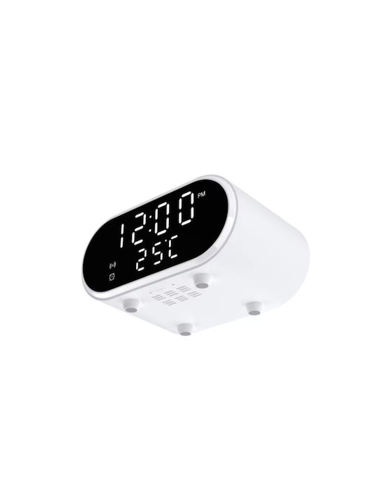 Tabletop Digital Clock With Alarm Clock & Wireless Charging White 99913304
