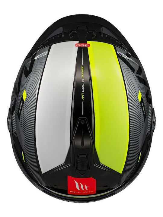 MT Cosmo SV S Silence Black/Grey/Fluo Gloss Motorcycle Helmet Jet DOT / ECE 22.06 1450gr with Sun Visor