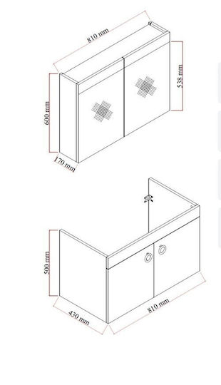 Комплект Баня Маси със Смесител и Огледало – Mdf Бяло 80x55x45см